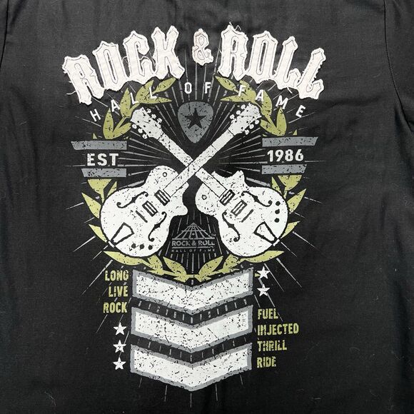 Rock & Roll Hall of Fame Mechanic Work Shirt Size S Americana Rebel Edgy Biker - Picture 3 of 10